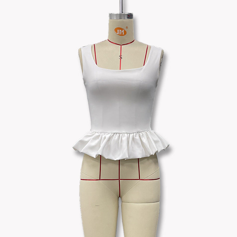 Women's Scoop Neck Sleeveless Peplum Top