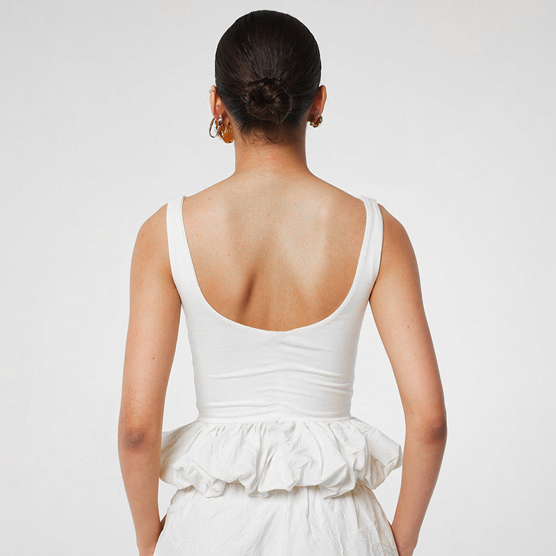 Women's Scoop Neck Sleeveless Peplum Top