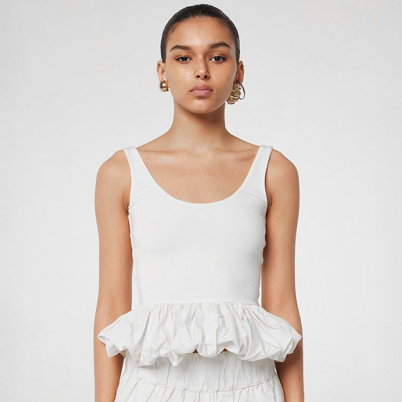 Women's Scoop Neck Sleeveless Peplum Top
