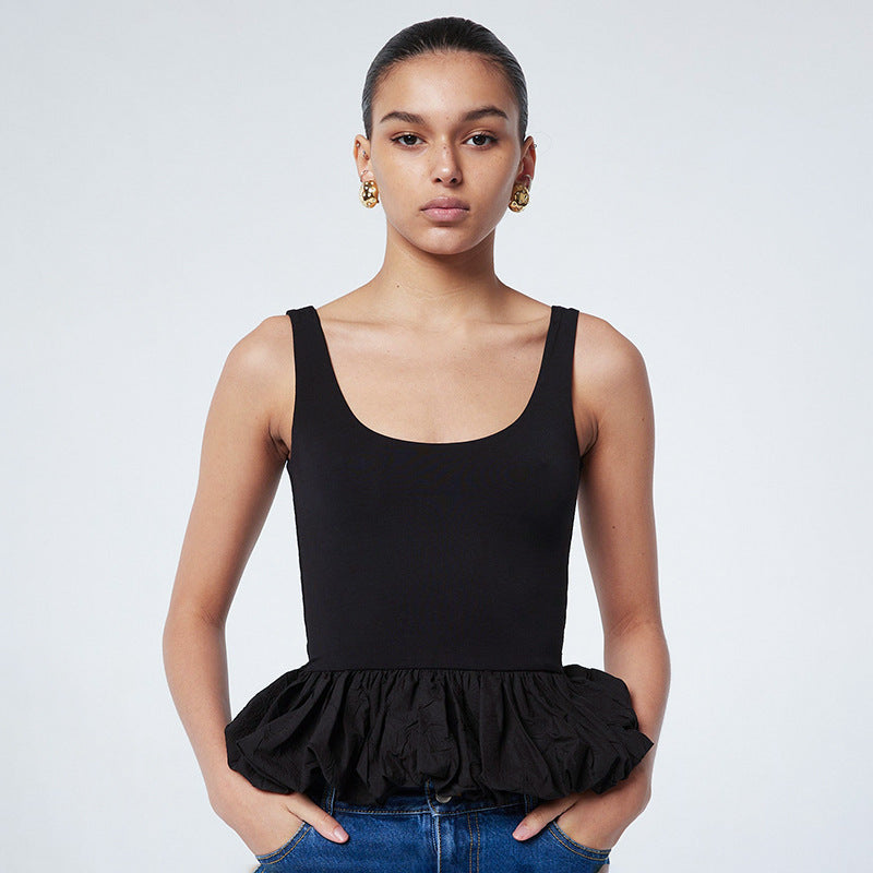 Women's Scoop Neck Sleeveless Peplum Top